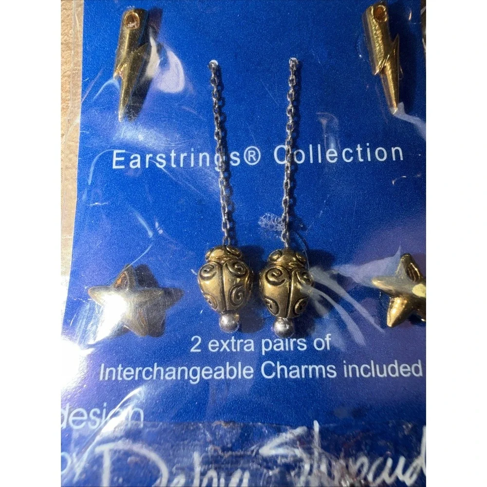 Vtg Debra Shepard 925 Sterling Silver Dangle Earring 3" Interchangeable Charms - Picture 4 of 10